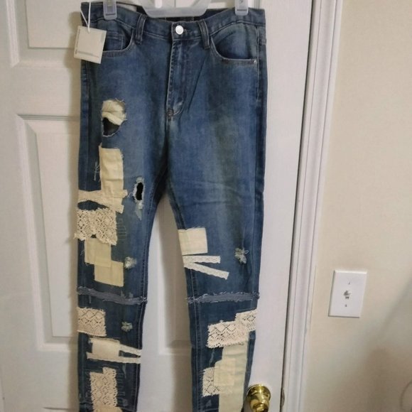 Val Kristopher Patchwork Straight Leg Jean - Picture 2 of 14